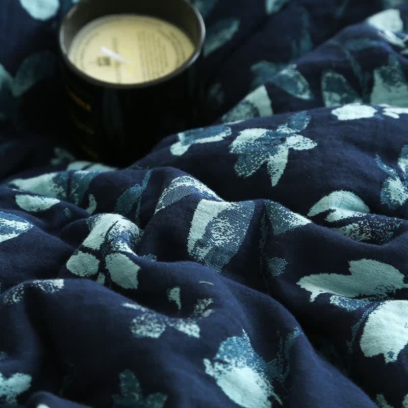 Flourish Flower  Cotton Gauze Jacquard Quilt