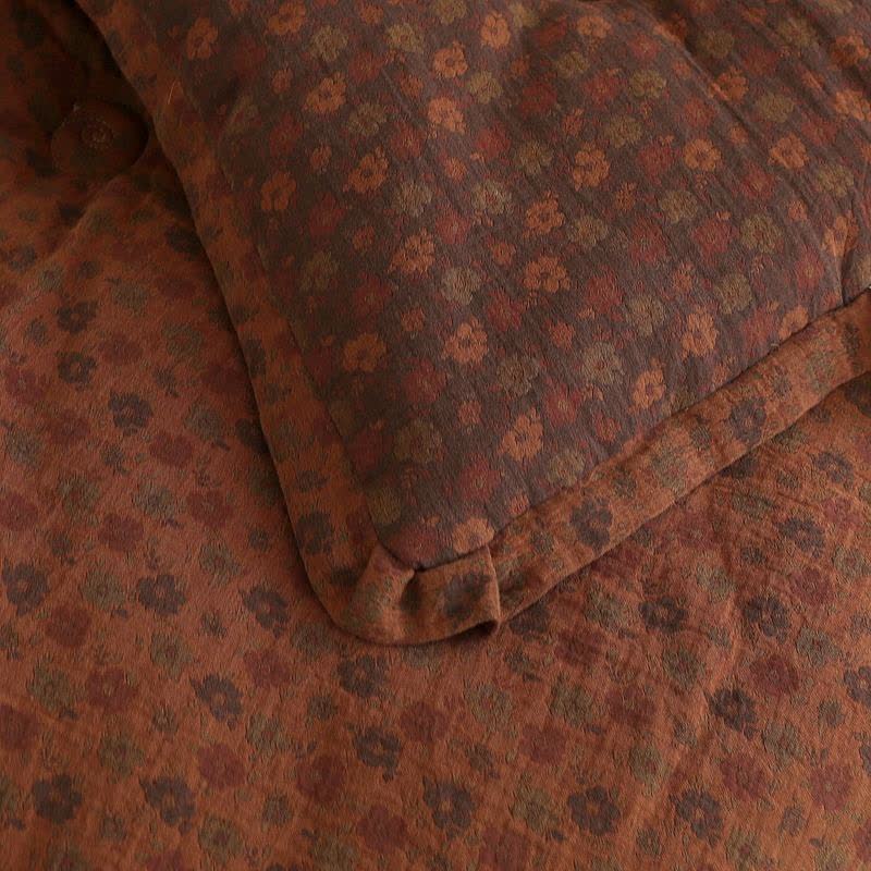 Retro Floral  Cotton Gauze Jacquard Quilt