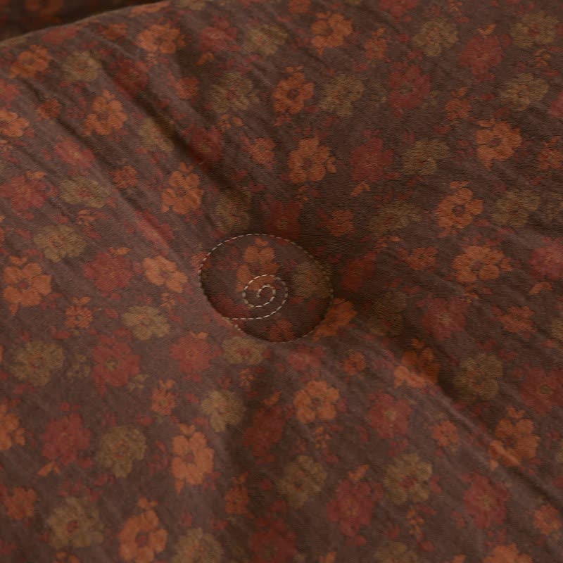 Retro Floral  Cotton Gauze Jacquard Quilt