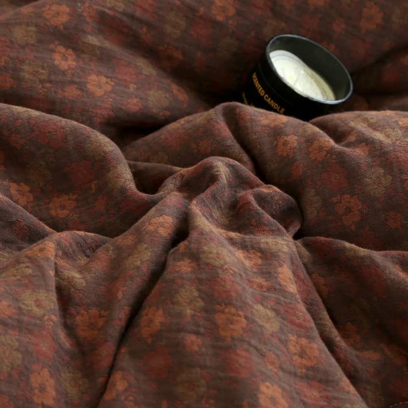 Retro Floral  Cotton Gauze Jacquard Quilt