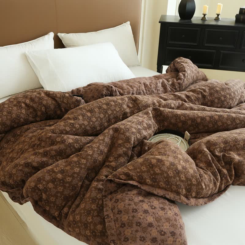 Retro Floral  Cotton Gauze Jacquard Quilt