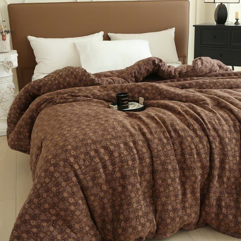 Retro Floral  Cotton Gauze Jacquard Quilt