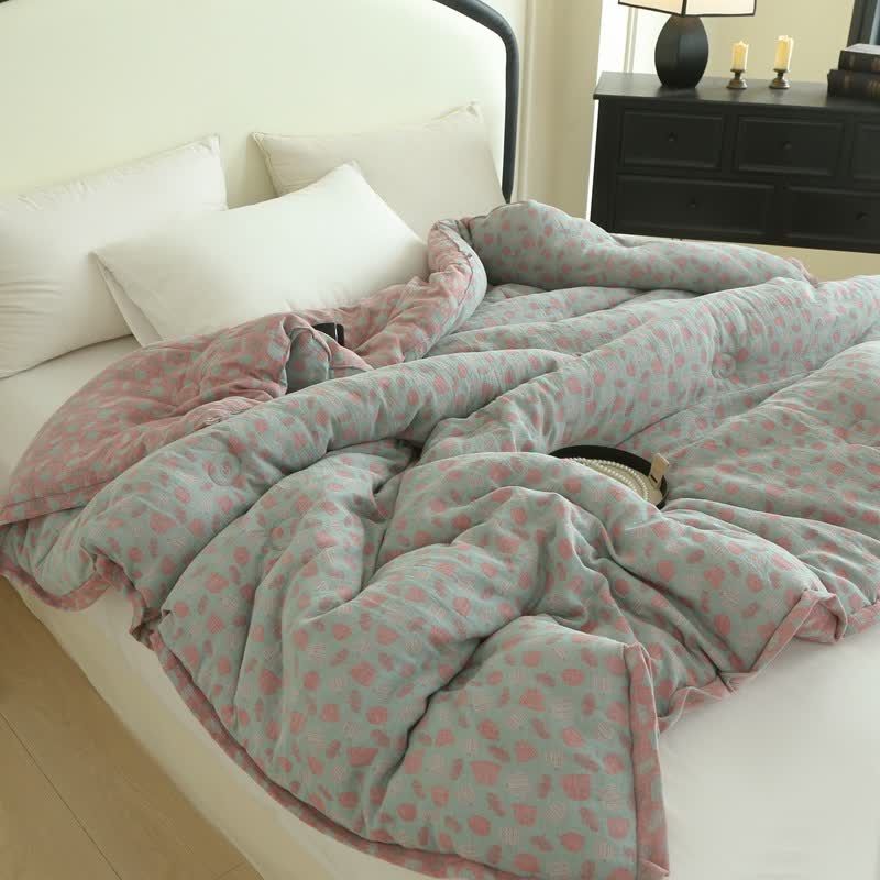 Fun Pumpkin Cotton Gauze Jacquard Quilt