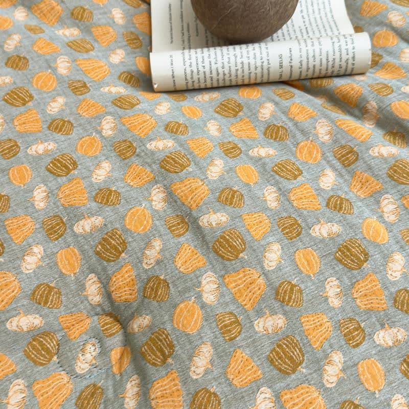 Fun Pumpkin Cotton Gauze Jacquard Quilt