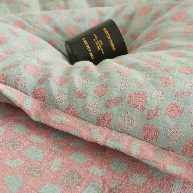 Fun Pumpkin Cotton Gauze Jacquard Quilt