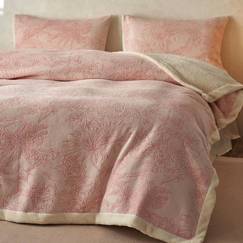 Jungle Jacquard Warm Throw Blanket