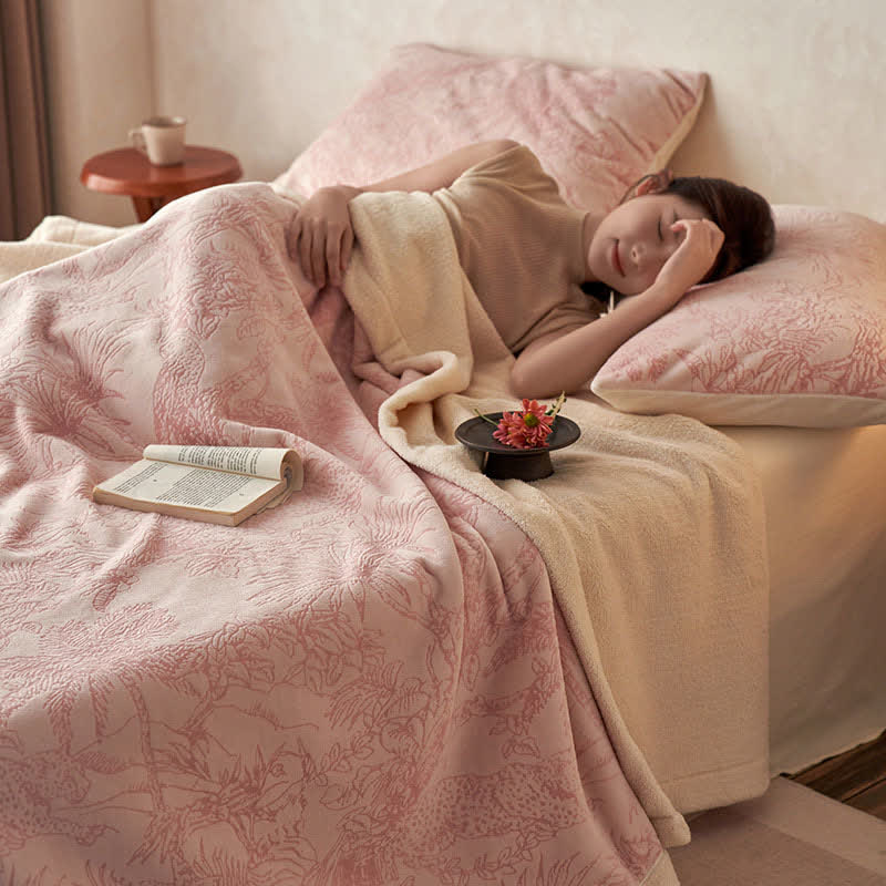 Jungle Jacquard Warm Throw Blanket