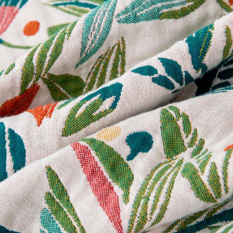 Fresh Leaf Natural Cotton Gauze Quilt