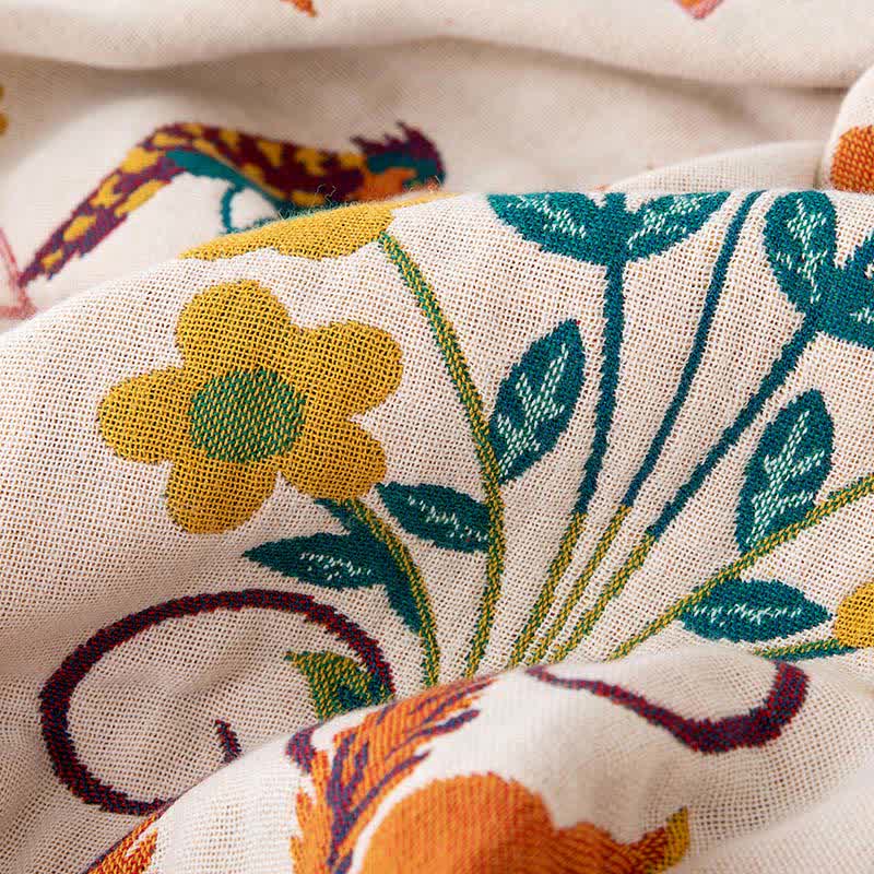 Forest Squirrel Rabbit Natural Cotton Quilt