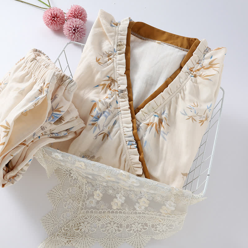 Long Sleeve Cotton Gauze Pajama Set