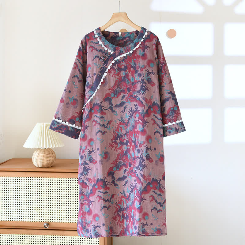 Pure Cotton Elegant Butterfly Soft Nightdress