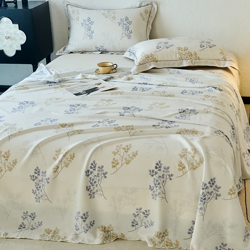 Vine Floral Silky Soft Summer Coverlet