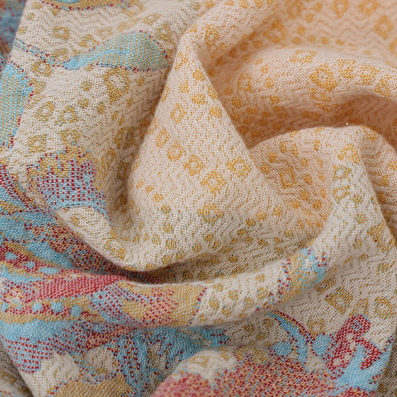 Beige Floral Pure Cotton Gauze Quilt