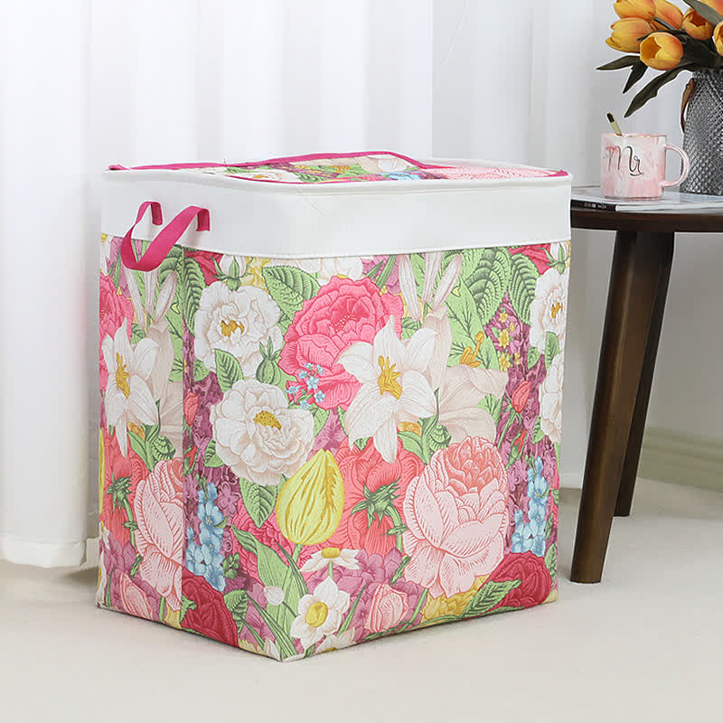 Floral Leaf Zipper Storage Bag
