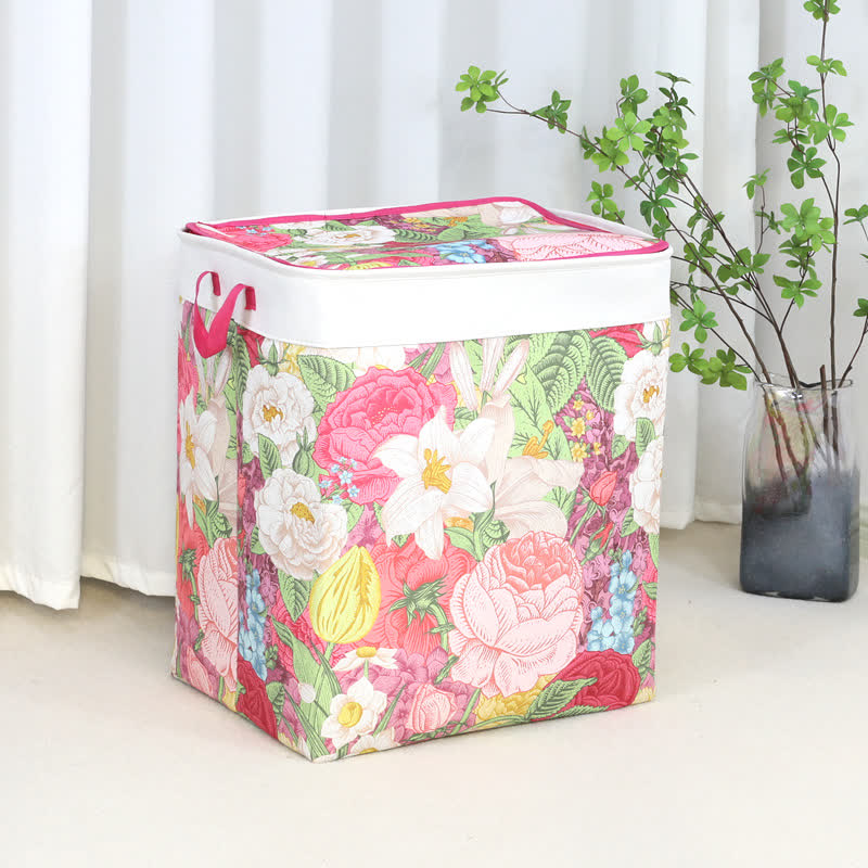 Floral Leaf Zipper Storage Bag