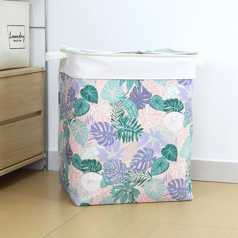 Floral Leaf Zipper Storage Bag