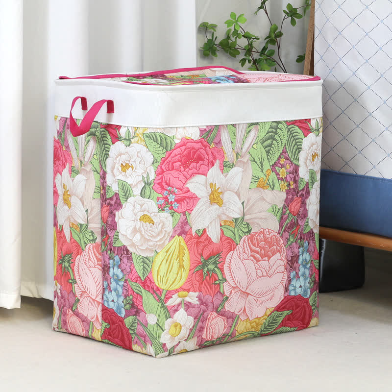 Floral Leaf Zipper Storage Bag