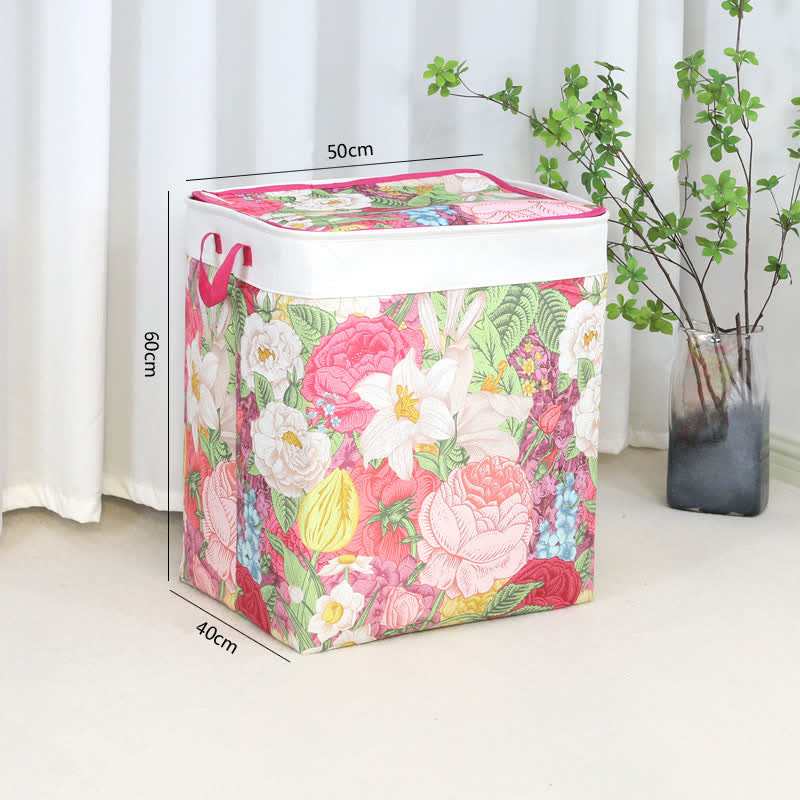 Floral Leaf Zipper Storage Bag