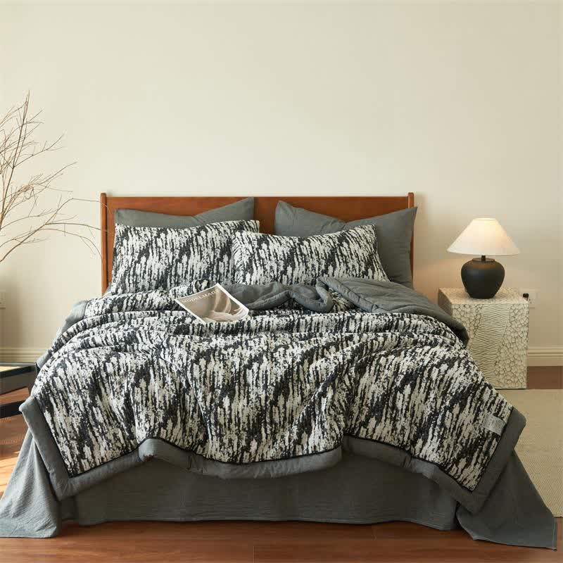 Ink Wash Natural Cotton Gauze Quilt