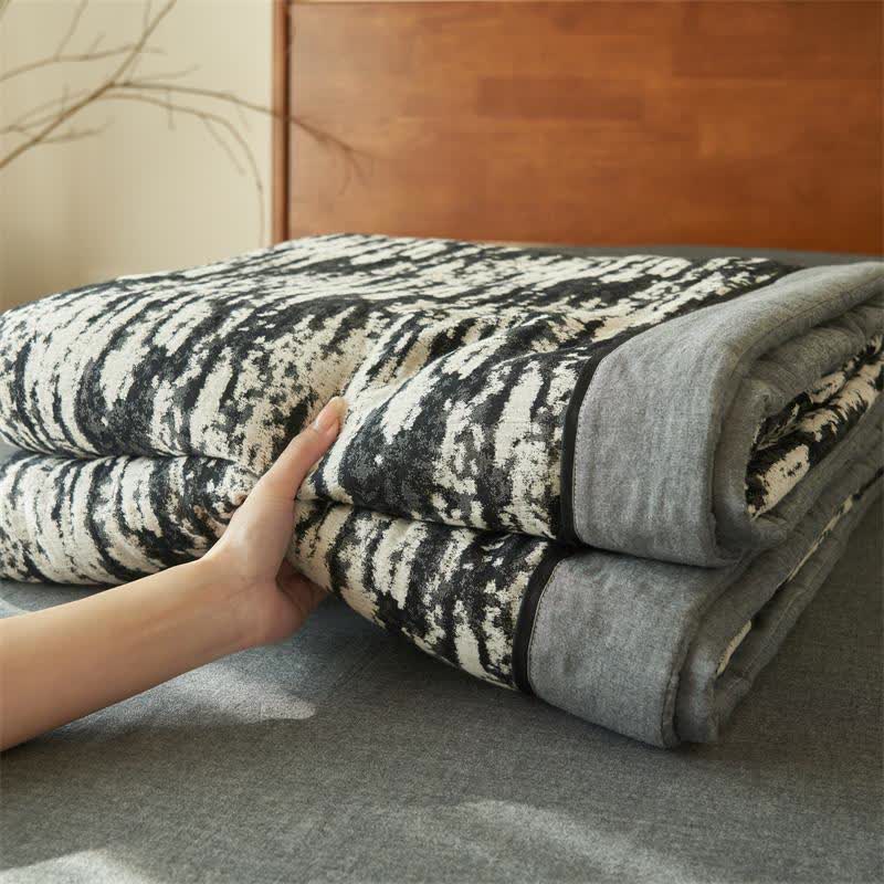 Ink Wash Natural Cotton Gauze Quilt