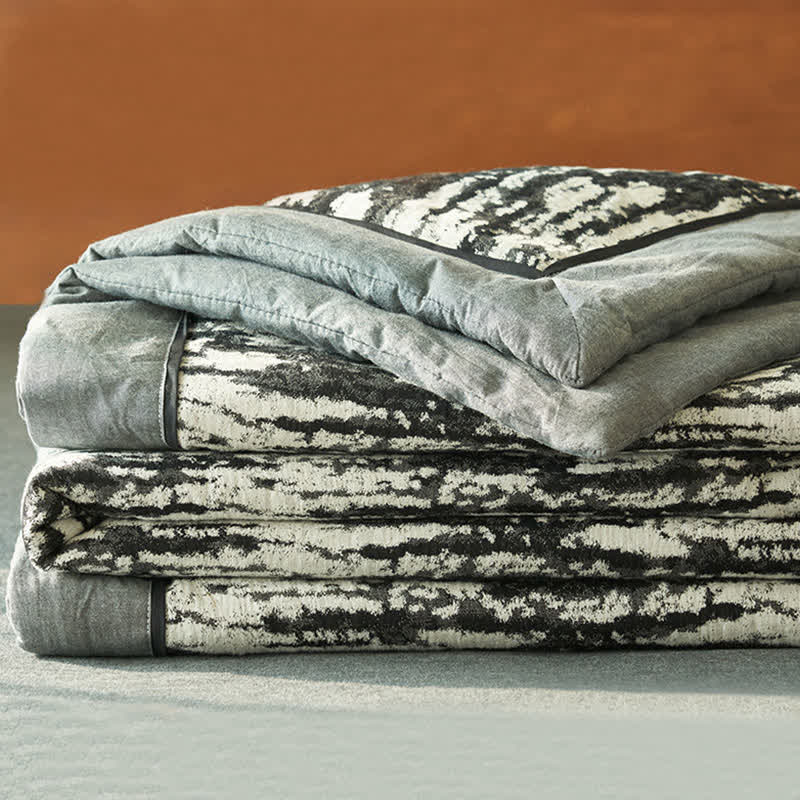 Ink Wash Natural Cotton Gauze Quilt