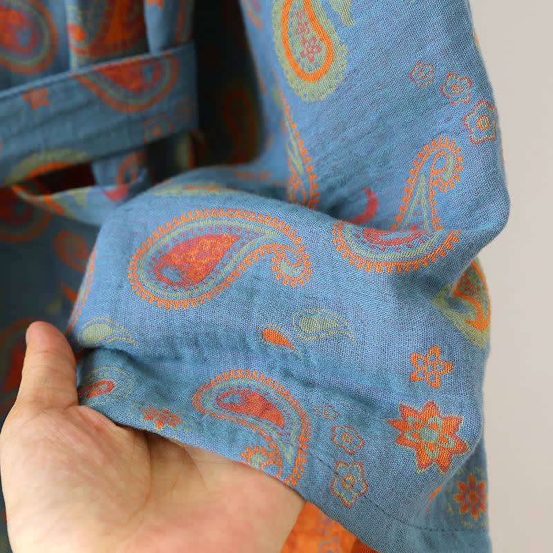 Paisley Cotton Gauze Japanese Kimono Robe