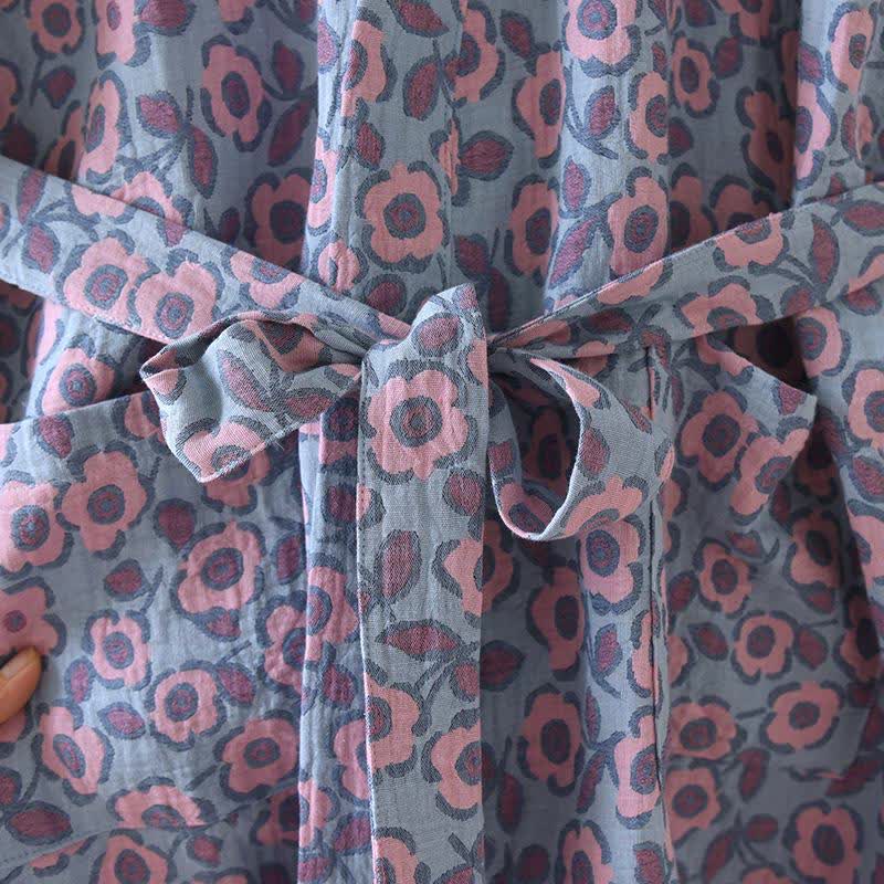 Begonia Cotton Japanese Kimono Robe