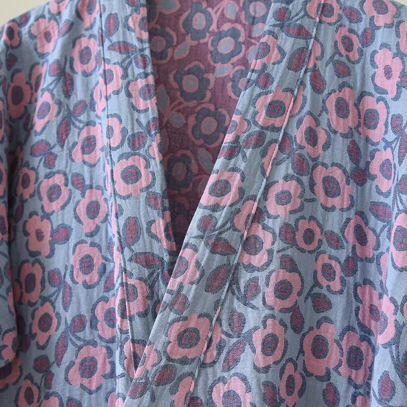 Begonia Cotton Japanese Kimono Robe