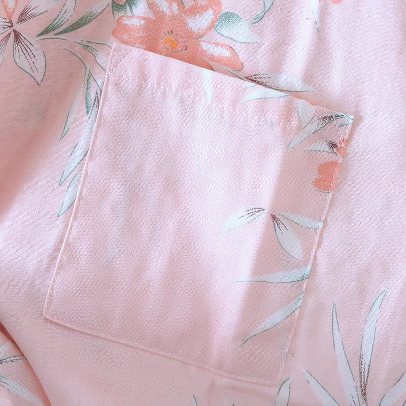 Peach Blossom Cotton Japanese Kimono Robe