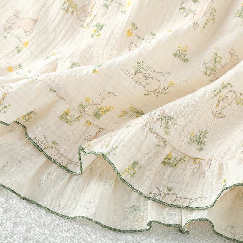 Rustic Bunny Cotton Ruffle Cami Pajamas