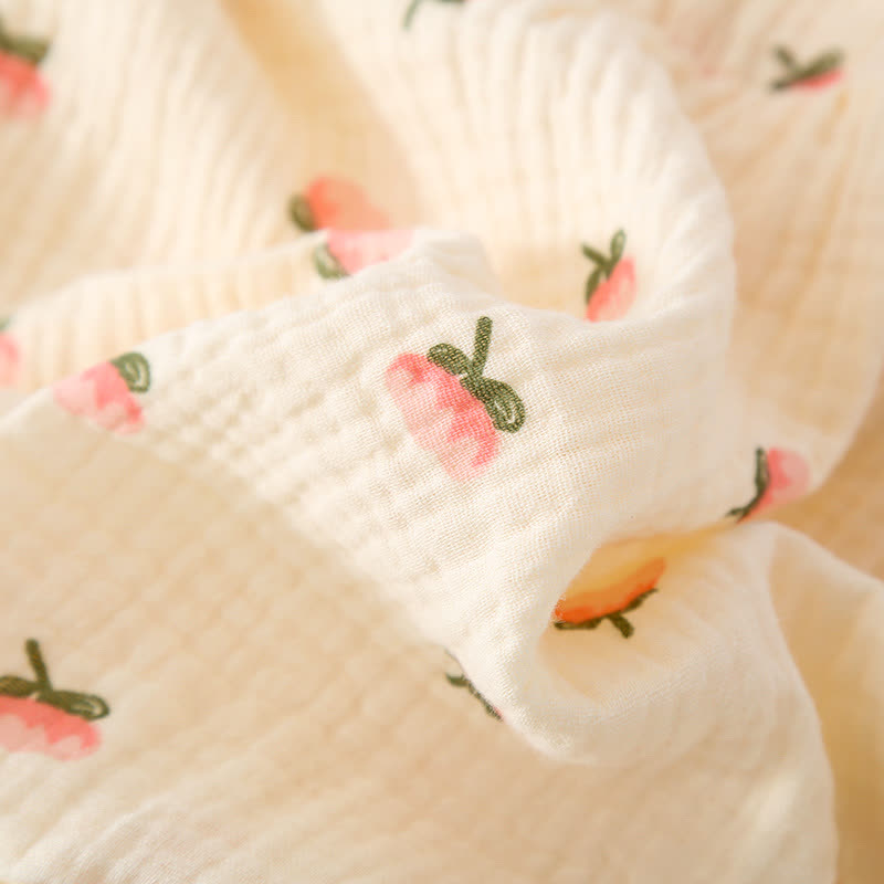 Kapok Flower Cotton Gauze Ruffle Pajamas