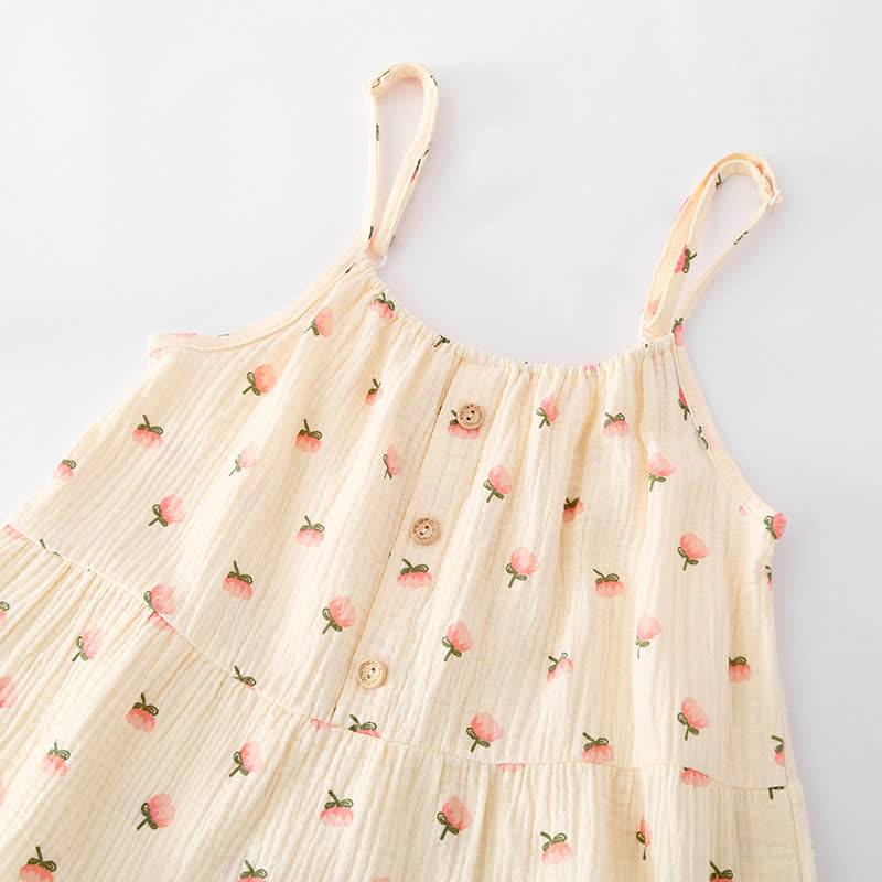 Kapok Flower Cotton Gauze Ruffle Pajamas