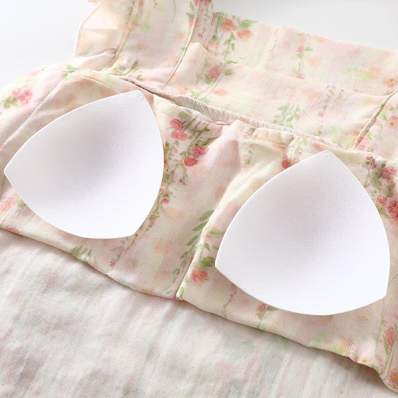 Pink Rose Padded Ruffle Sleeveless Nightwear