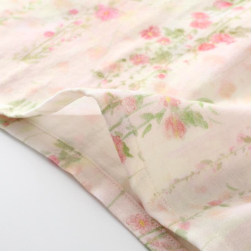 Pink Rose Padded Ruffle Sleeveless Nightwear