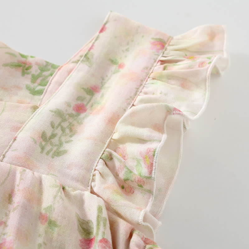 Pink Rose Padded Ruffle Sleeveless Nightwear