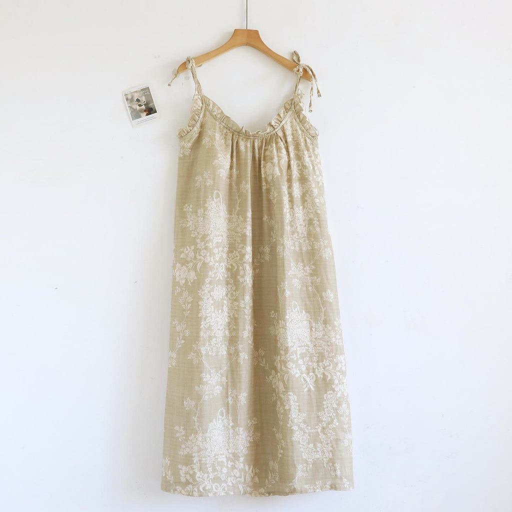 Rose Bow Cotton Padded Cami Nightdress