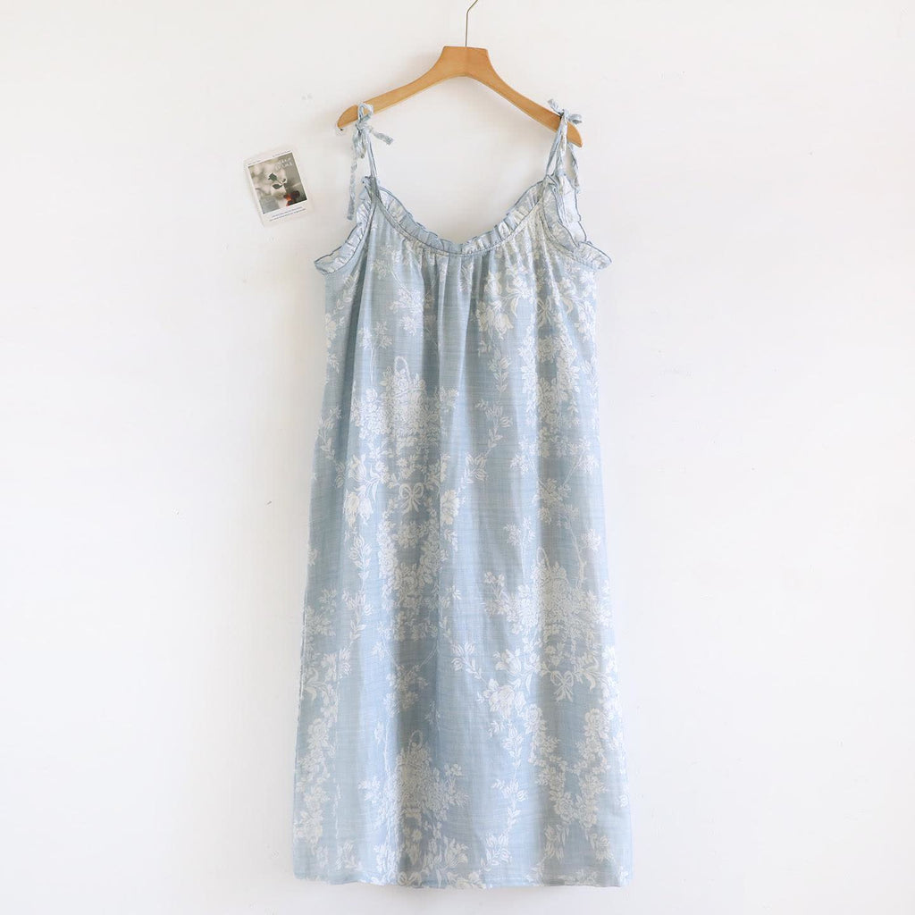 Rose Bow Cotton Padded Cami Nightdress