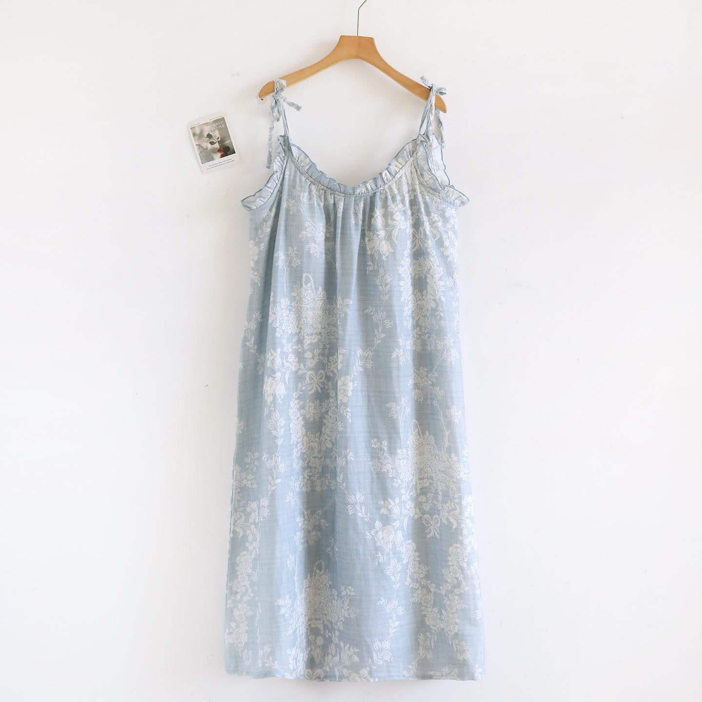 Rose Bow Cotton Padded Cami Nightdress