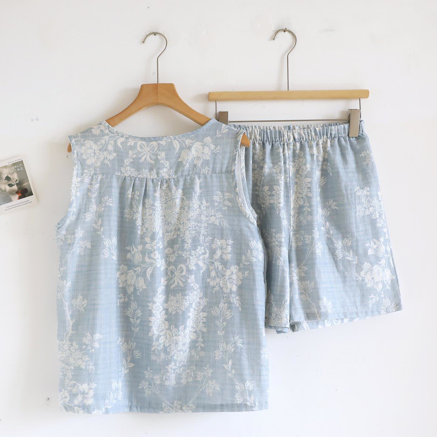 Rose Bow Cotton Tank Pajama Set