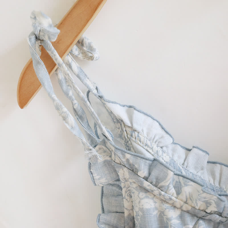 Rose Bow Cotton Padded Cami Pajamas