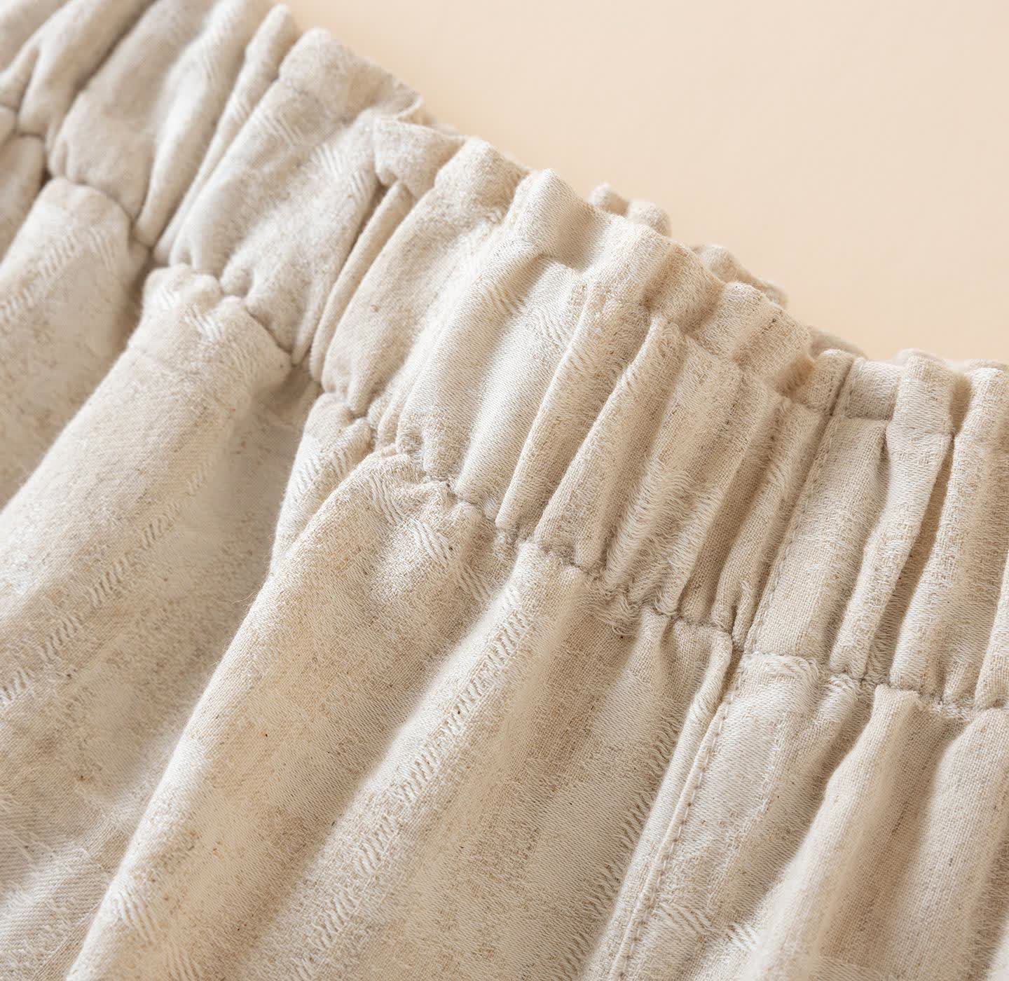 Couple Matching Cotton Linen Pajama Shorts