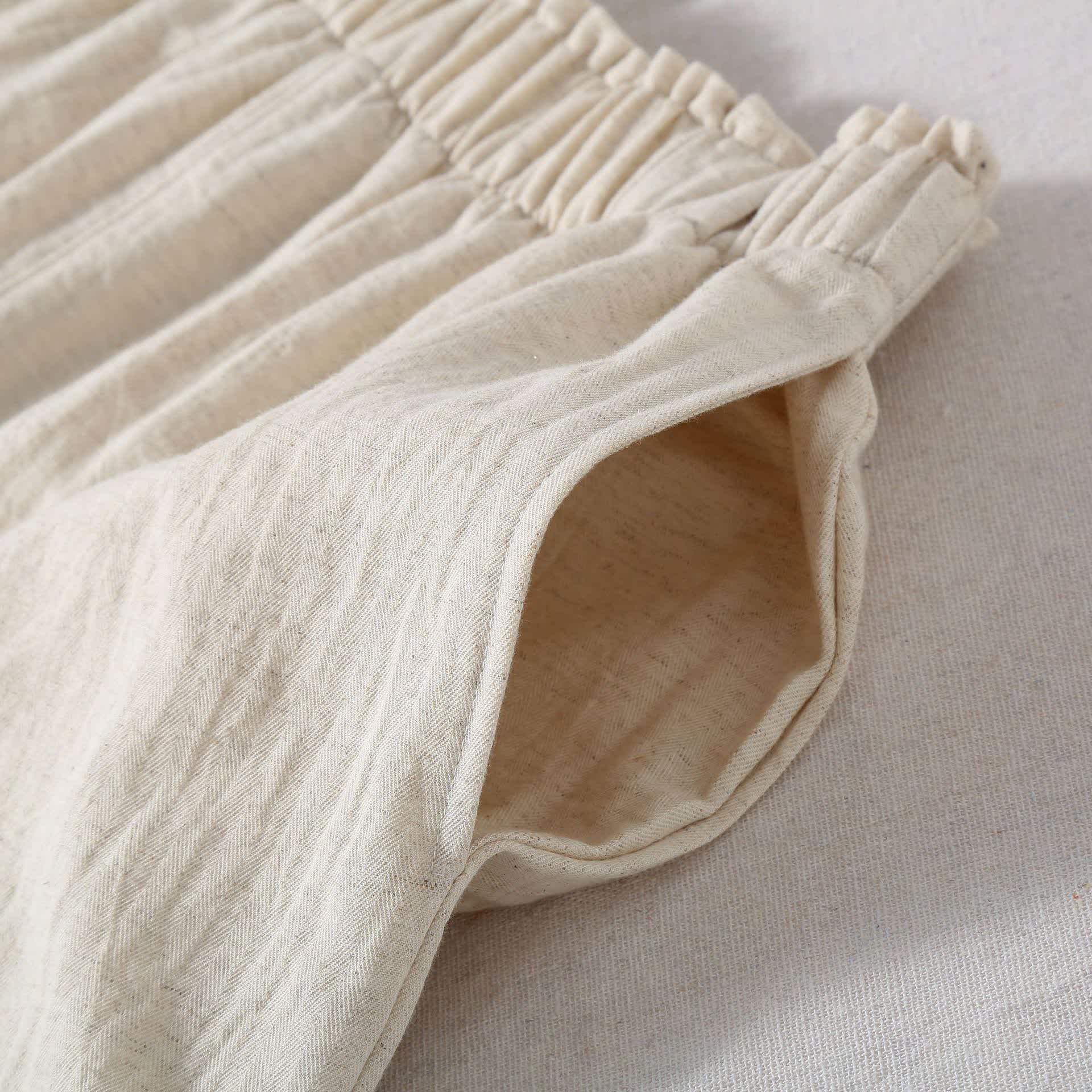Natural Cotton Linen Pajama Shorts