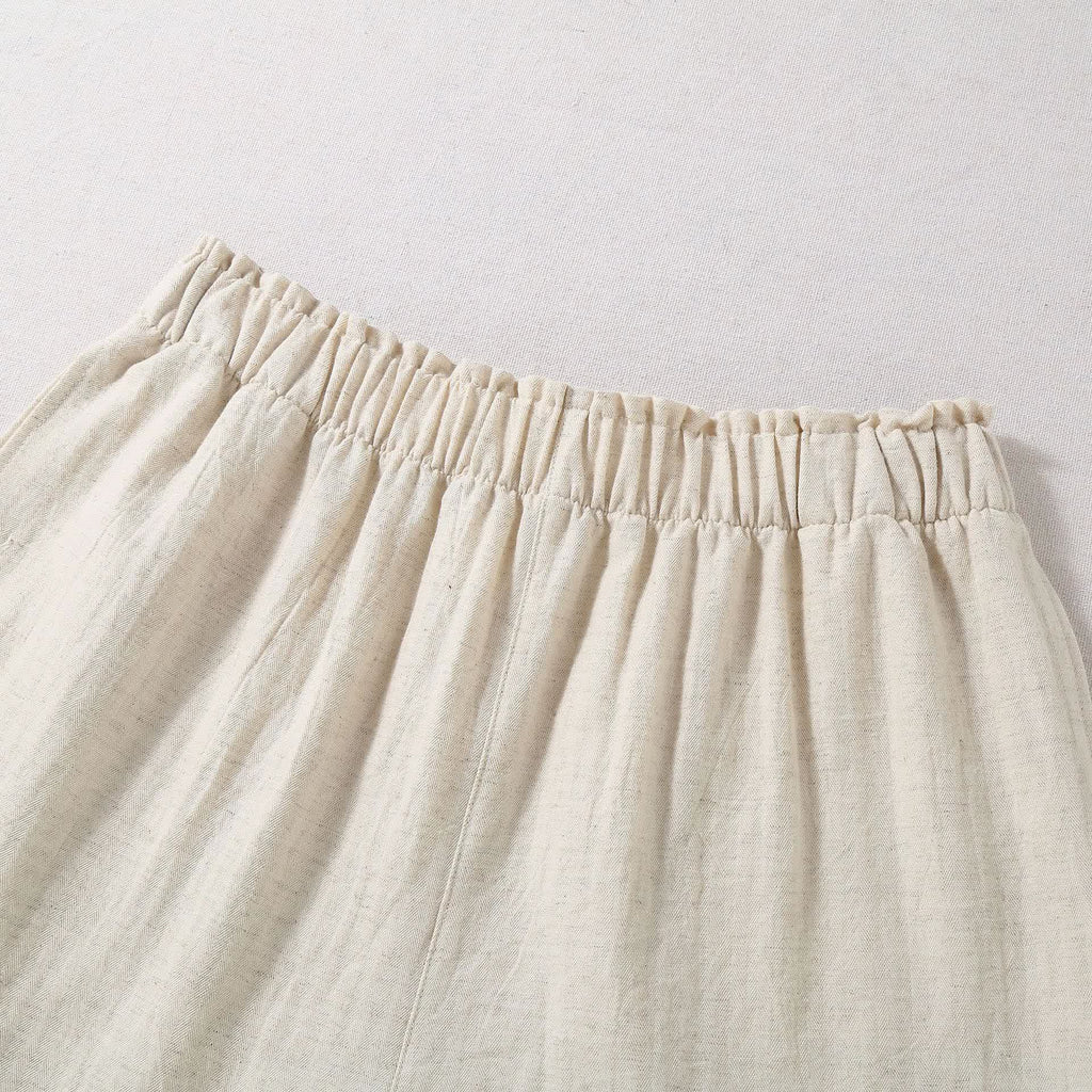 Natural Cotton Linen Pajama Shorts