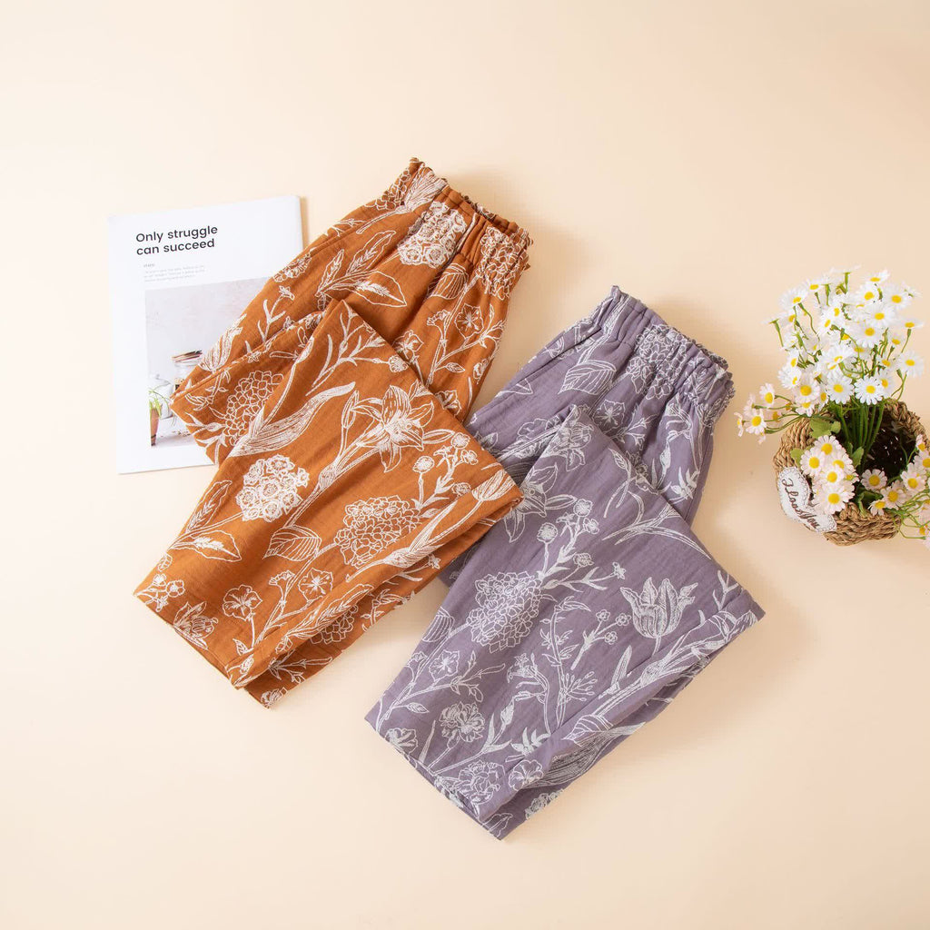 Lily Jacquard Cotton Gauze Lounge Pants