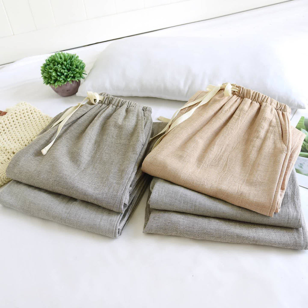 Couple Matching Cotton Linen Lounge Pants