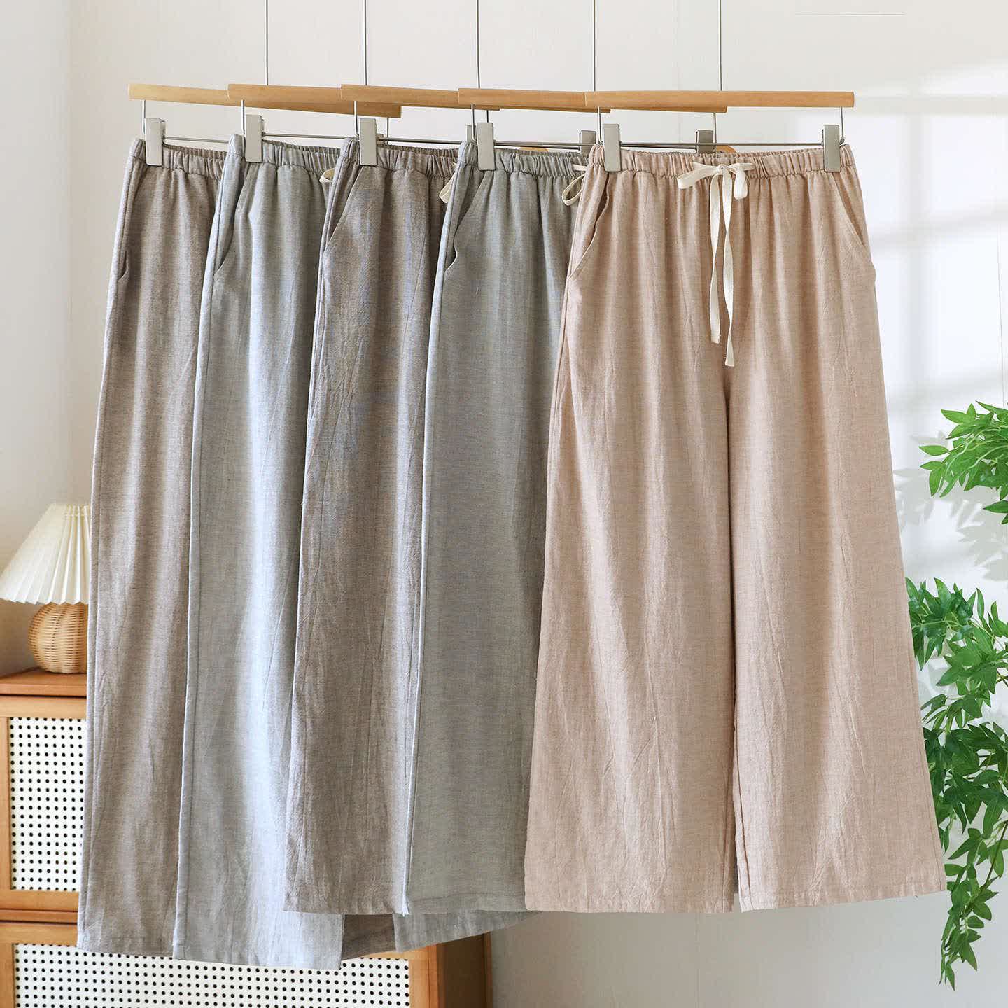 Couple Matching Cotton Linen Lounge Pants