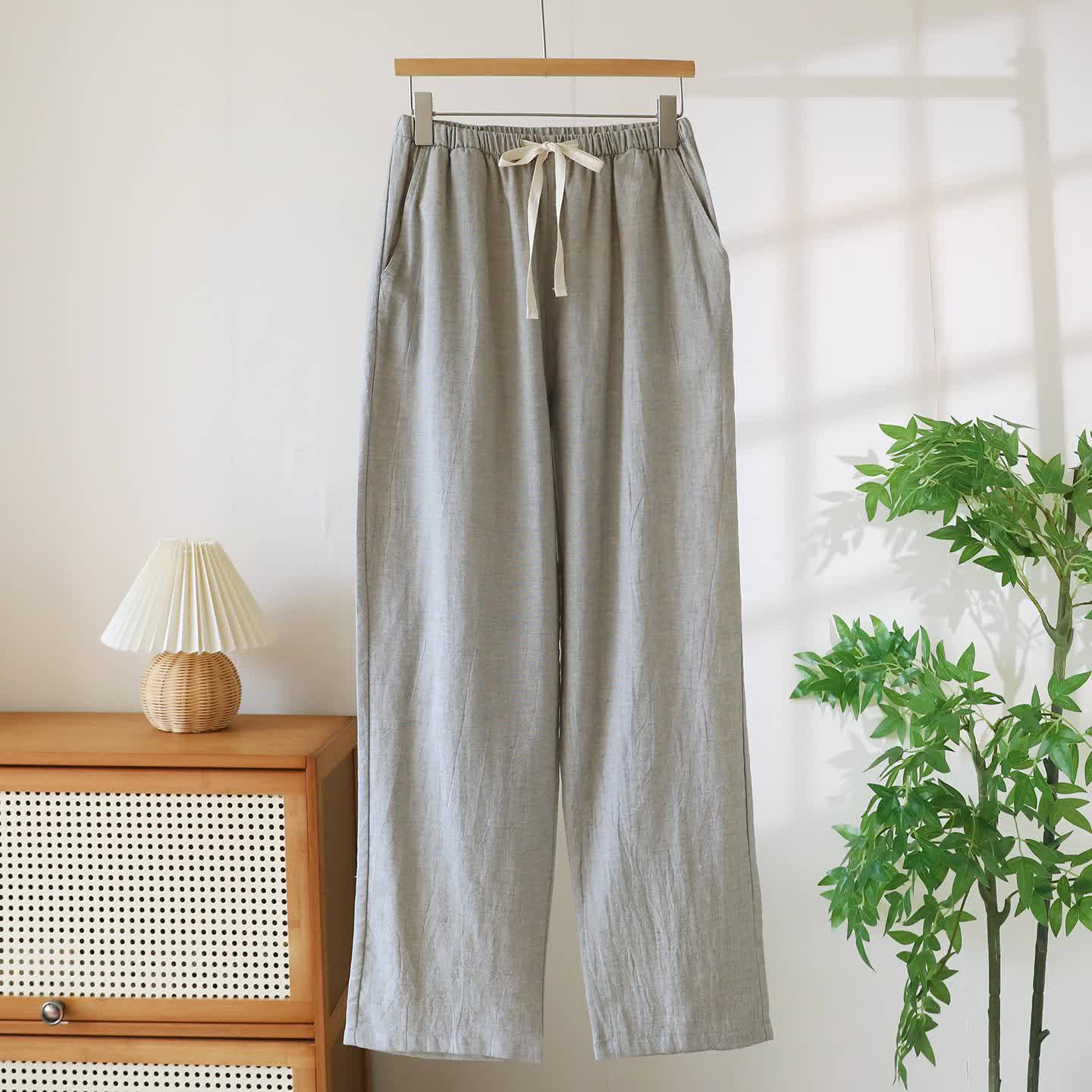 Couple Matching Cotton Linen Lounge Pants