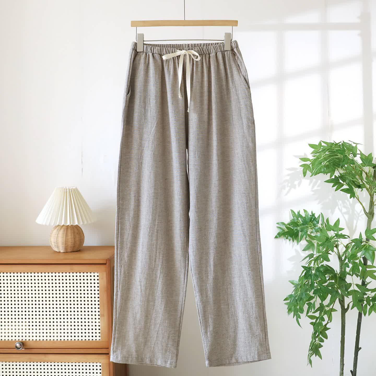 Couple Matching Cotton Linen Lounge Pants