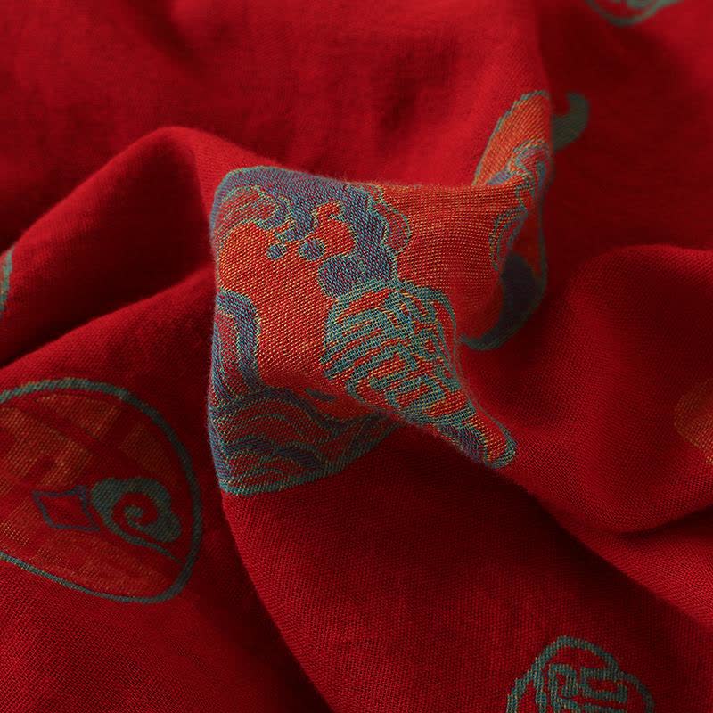 Oriental Style Gourd Persimmon Cotton Sleepwear