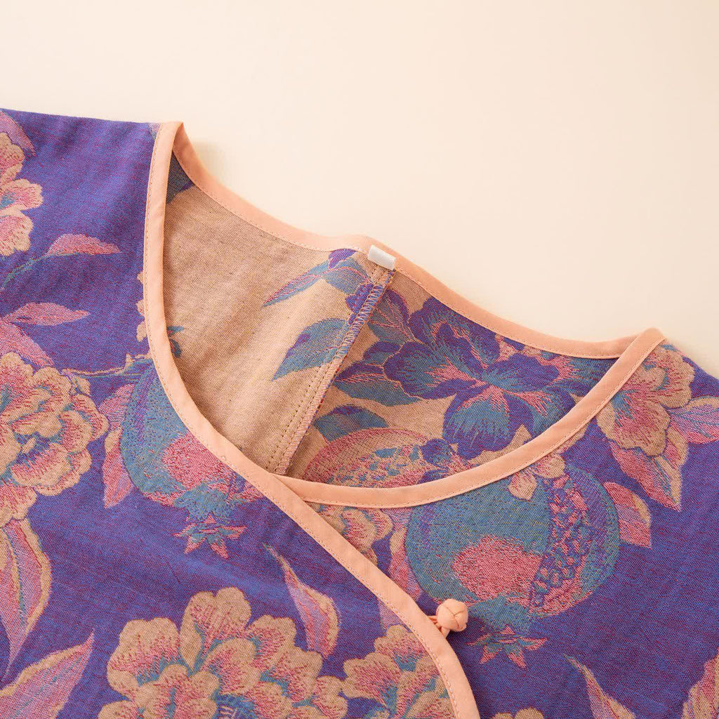 Oriental Style Peony Pomegranate Cotton Sleepwear